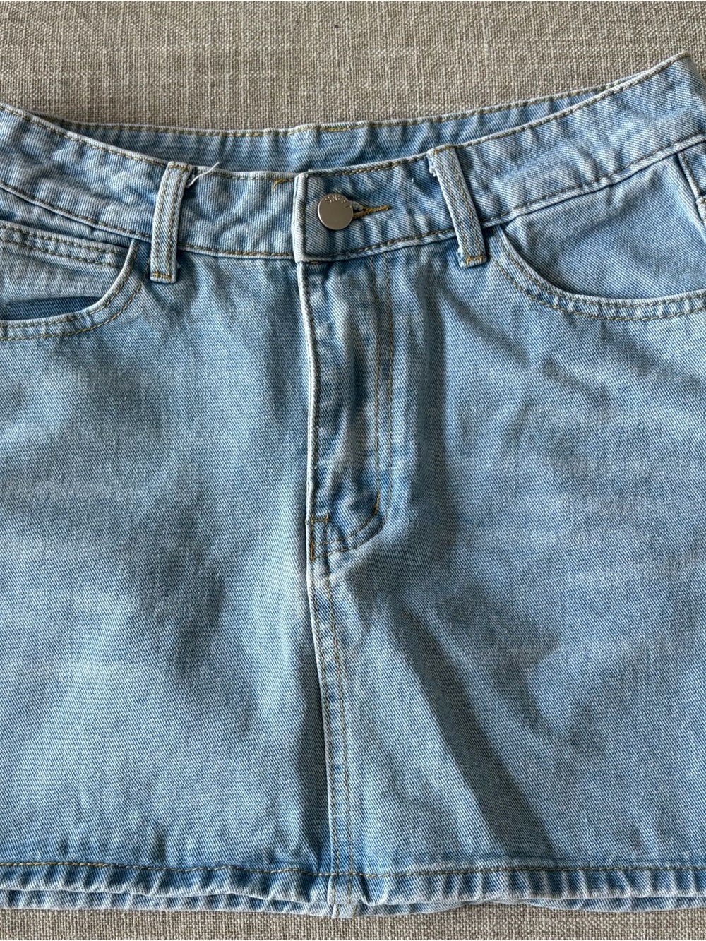 SHEIN Light Blue Denim Mini Skirt SIZE 6